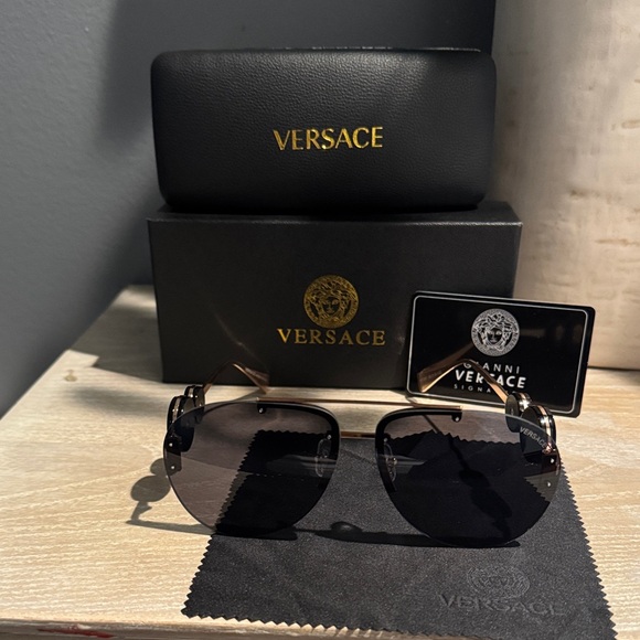 Versace Black Sunglasses with Gradient Lenses